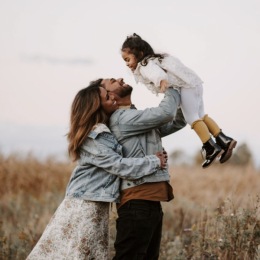 a family taking pictures